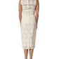 Dolce & Gabbana White Cotton Corded Lace Sleeveless Midi Dress