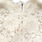 Dolce & Gabbana White Cotton Corded Lace Sleeveless Midi Dress