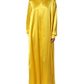 Dolce & Gabbana Yellow Silk Collared Button Down Maxi Dress