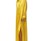Dolce & Gabbana Yellow Silk Collared Button Down Maxi Dress