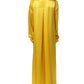 Dolce & Gabbana Yellow Silk Collared Button Down Maxi Dress