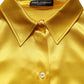 Dolce & Gabbana Yellow Silk Collared Button Down Maxi Dress