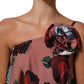 Dolce & Gabbana Dusty Pink Silk Floral OneShoulder Maxi Dress