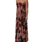 Dolce & Gabbana Dusty Pink Silk Floral Strapless Maxi Dress