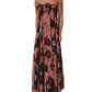 Dolce & Gabbana Dusty Pink Silk Floral Strapless Maxi Dress