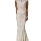 Dolce & Gabbana White Lace Viscose Sheath Long Gown Dress