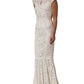 Dolce & Gabbana White Lace Viscose Sheath Long Gown Dress