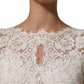 Dolce & Gabbana White Lace Viscose Sheath Long Gown Dress