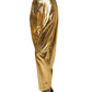 Dolce & Gabbana Metallic Gold High Waist Pleated Tapered Pants