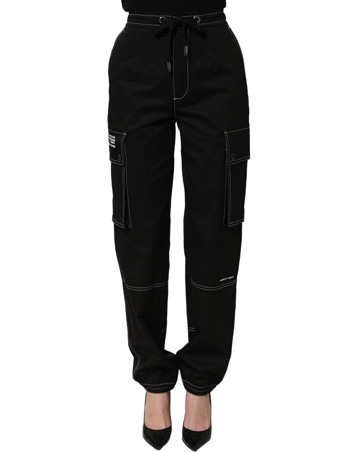 Dolce & Gabbana Black Vibe Cargo High Waist Straight Pants