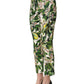 Dolce & Gabbana White Floral Print Cropped Straight Pants