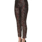 Dolce & Gabbana Burgundy Grey Floral Jacquard Straight Pants