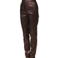 Dolce & Gabbana Metallic Brown High Waist Tapered Leg Pants