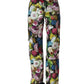 Dolce & Gabbana Multicolor Floral High Waist Wide Leg Pants