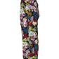 Dolce & Gabbana Multicolor Floral High Waist Wide Leg Pants