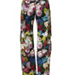 Dolce & Gabbana Multicolor Floral High Waist Wide Leg Pants