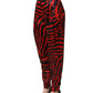Dolce & Gabbana Red Black Zebra Print Cotton HighWaist Pants