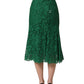 Dolce & Gabbana Green Lace High Waist Mermaid Midi Skirt