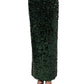 Dolce & Gabbana Green Sequin High Waist Pencil Cut Midi Skirt