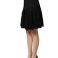 Dolce & Gabbana Black Floral Cut Out Lace A-line Mini Skirt