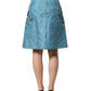 Dolce & Gabbana Blue Jacquard Embroidered A-line Skirt