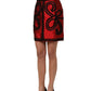 Dolce & Gabbana Red Soutache Embroidery A-line Mini Skirt