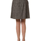 Dolce & Gabbana Brown Tweed High Waist A-line Mini Skirt