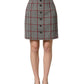 Dolce & Gabbana Gray Checkered High Waist A-line Mini Skirt