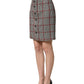 Dolce & Gabbana Gray Checkered High Waist A-line Mini Skirt