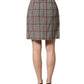 Dolce & Gabbana Gray Checkered High Waist A-line Mini Skirt