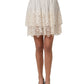 Dolce & Gabbana White Floral Embroidered A-line Mini Skirt