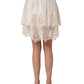 Dolce & Gabbana White Floral Embroidered A-line Mini Skirt