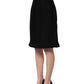 Dolce & Gabbana Black High Waist Pencil Cut Knee Length Skirt