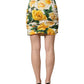 Dolce & Gabbana White Rose Print HighWaist Sheath Mini Skirt