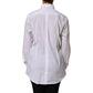 Dolce & Gabbana White Cotton Tuxedo Bib Long Sleeve Dress Shirt