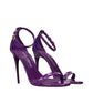 Dolce & Gabbana Purple Leather Stiletto Heel Sandals