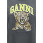 Ganni Gray Cotton Sweatshirt