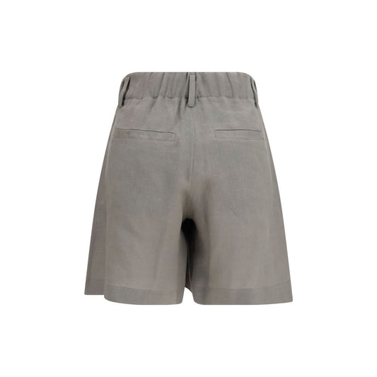 Brunello Cucinelli Bicolor Linen Bermuda Shorts