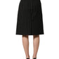 Dolce & Gabbana Black Pinstriped HighWaist Pencil Cut Skirt