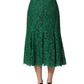 Dolce & Gabbana Green Lace High Waist Mermaid Midi Skirt