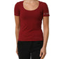 Ferre Black Wool Knit Deep V-Neck Long Sleeves Top