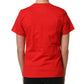 Dolce & Gabbana Red Graphic Cotton Jersey Crew Neck T-shirt