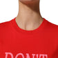 Dolce & Gabbana Red Graphic Cotton Jersey Crew Neck T-shirt