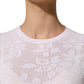 Alpha Studio White Floral Lace Knit Fabric Short Sleeves Blouse Top