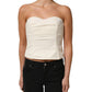 Elisabetta Franchi Off White Strapless Sweetheart Neck Top