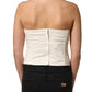 Elisabetta Franchi Off White Strapless Sweetheart Neck Top