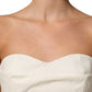Elisabetta Franchi Off White Strapless Sweetheart Neck Top
