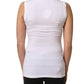 Brunello Cucinelli White SleeveLess Crew Neck Tank Blouse Top