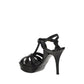 Saint Laurent Black Calf Leather Bos Taurus Platform Sandals