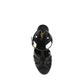 Saint Laurent Black Calf Leather Bos Taurus Platform Sandals